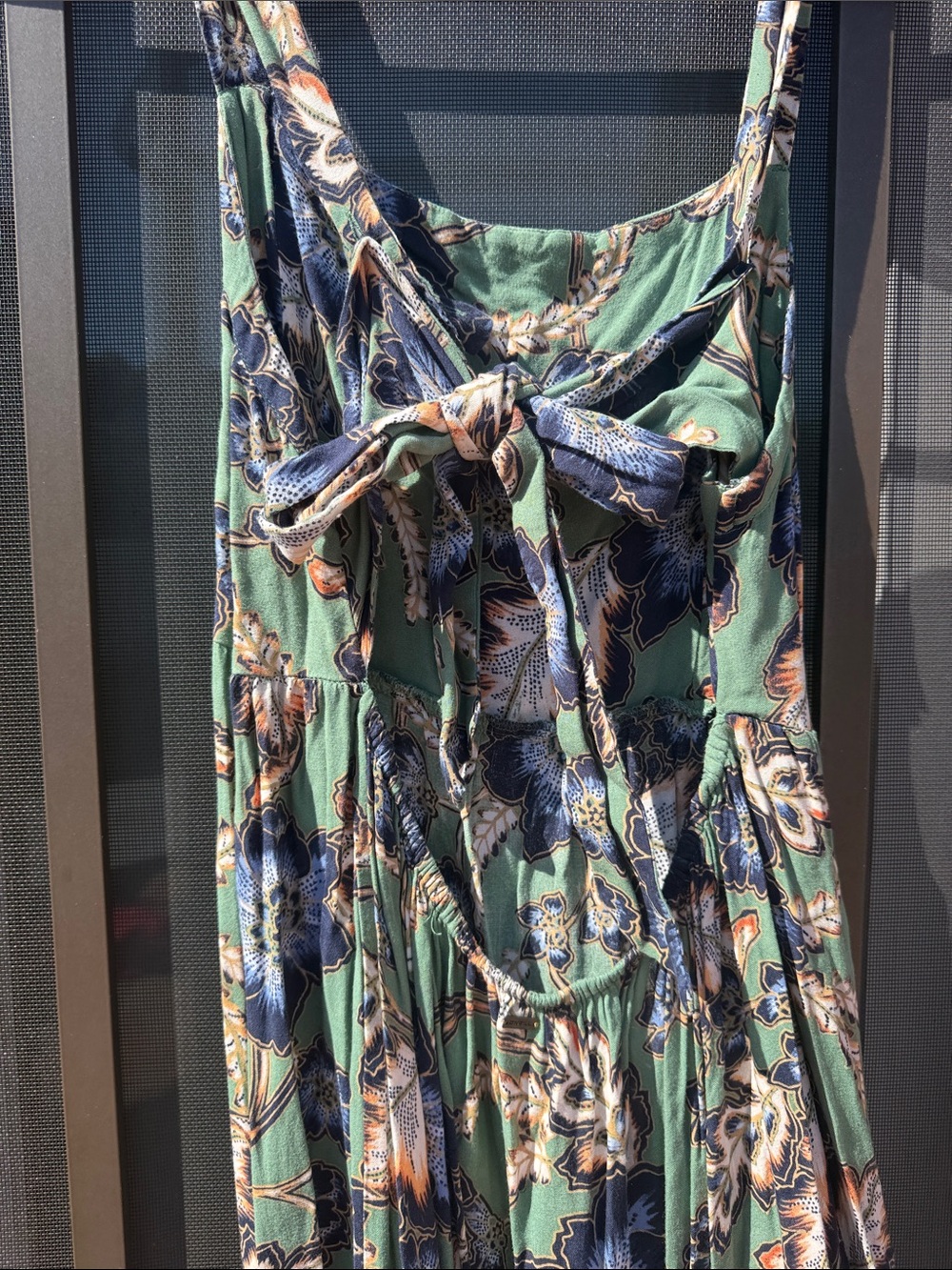 O'Neill Green Floral Tiered Maxi Dress - Picture 3 of 5